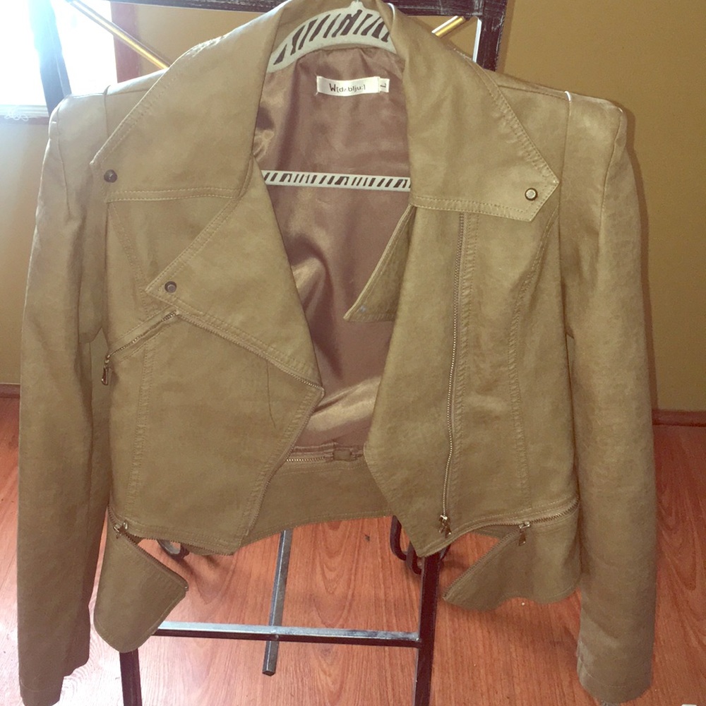 Taupe Leather Jacket